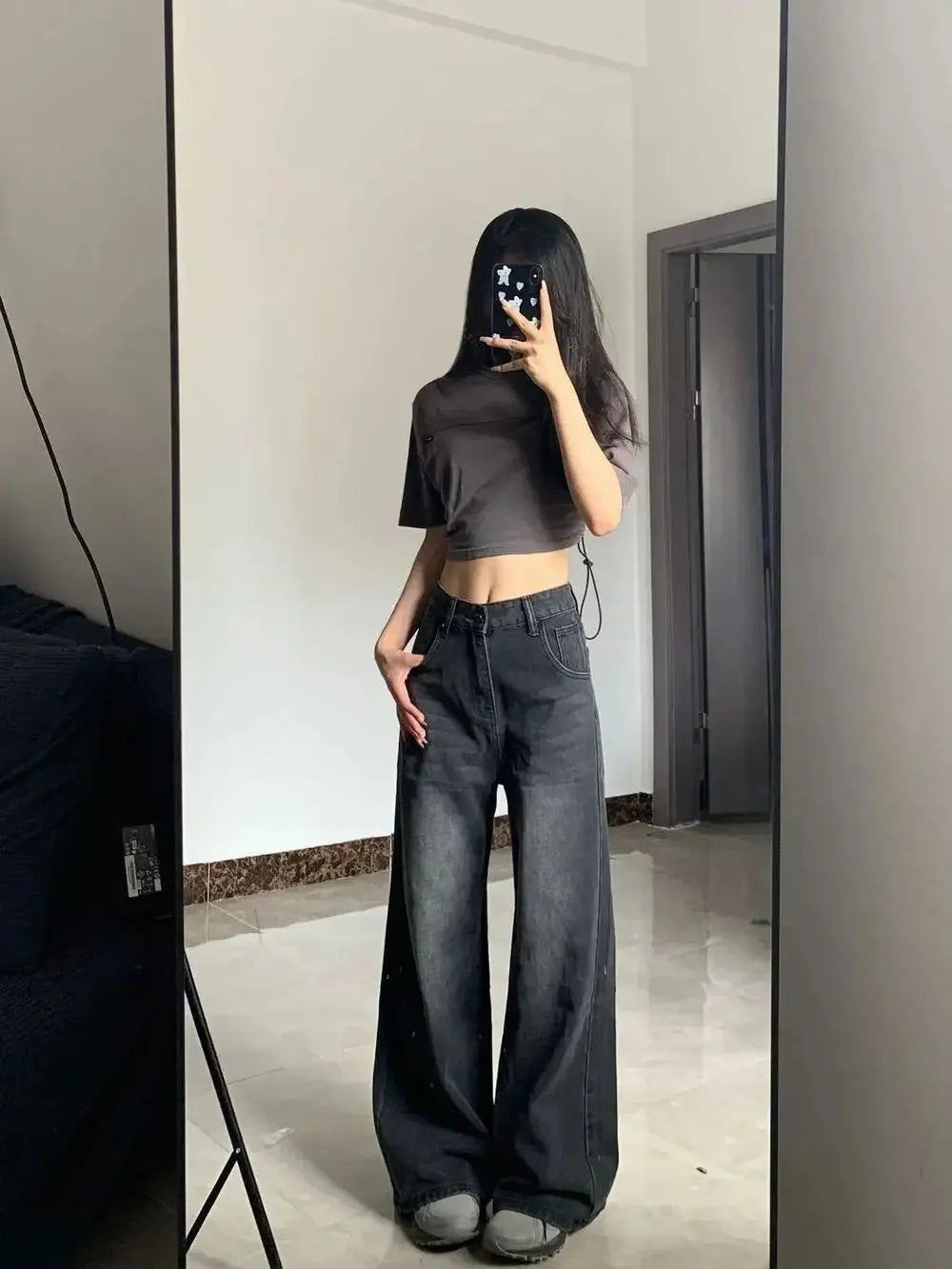 High-Waisted Wide-Leg Jeans for Women – Loose Straight Denim