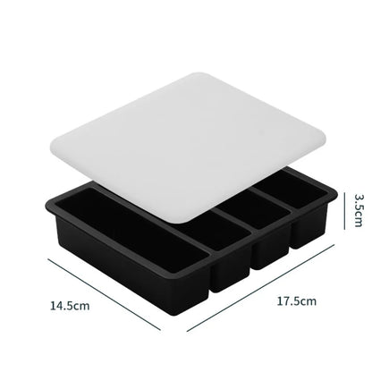 Silicone Freezer Tray 4-Grid Extra Large Sauce & Food Storage Mold