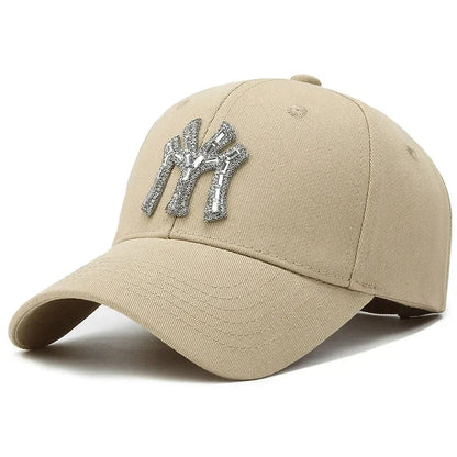 Rhinestone Baseball Cap for Women – Casual Adjustable Dad Hat
