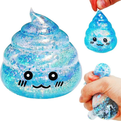 Glitter Poo Squishy Stress Ball – Funny Squeeze Fidget Toy for Kids & Adults