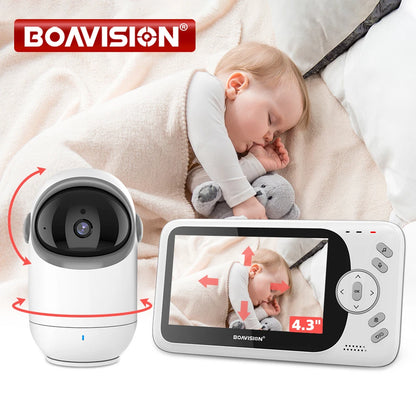 4.3-Inch Video Baby Monitor with Pan-Tilt Camera, Night Vision & Two-Way Audio