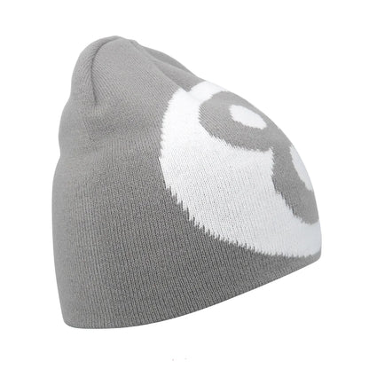 Y2K Letter Print Knit Beanie Hat – Unisex Winter Cap