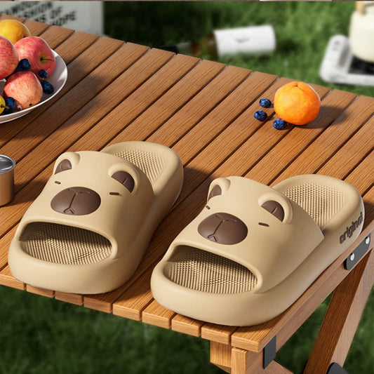 Capybara Cartoon Slippers – Kawaii Indoor Outdoor Slides