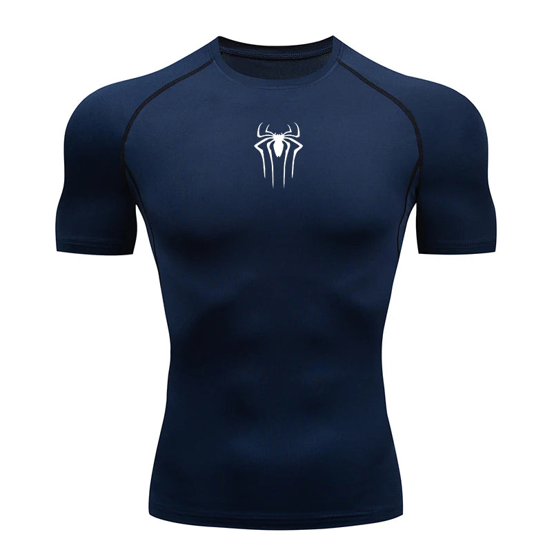 Men's Compression Short Sleeve Gym T-Shirt Spider Print