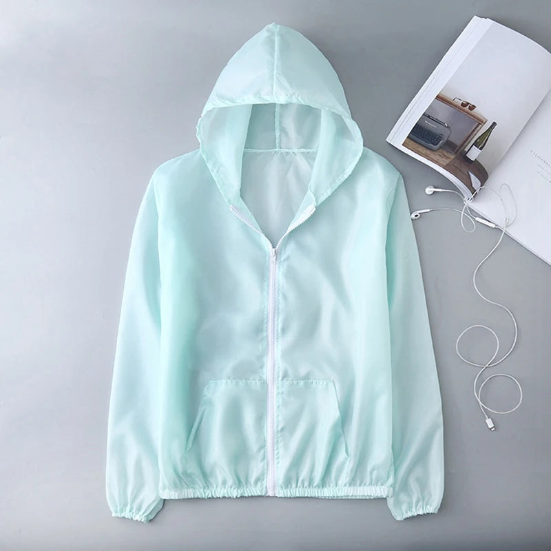 UV Protection Sun Jacket Lightweight Hooded Windbreaker