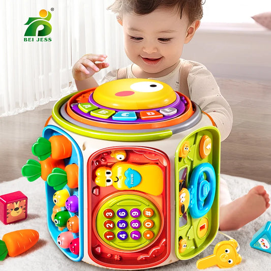 Baby Activity Cube Toy – 9-Sided Musical Learning Toy with Lights & Sound