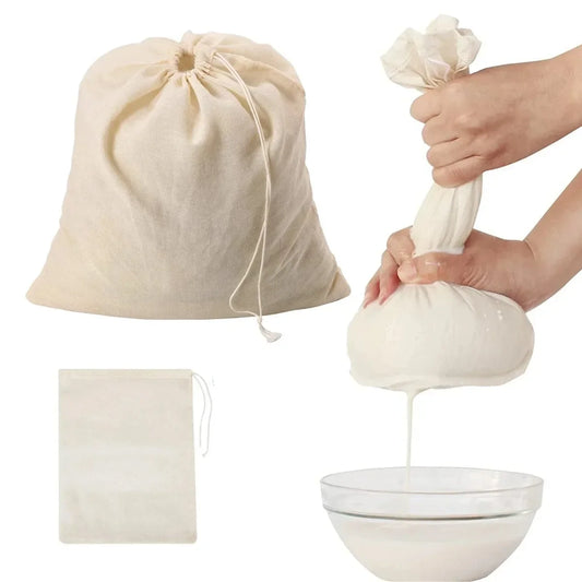 Cotton Cheesecloth Strainer Bag with Drawstring