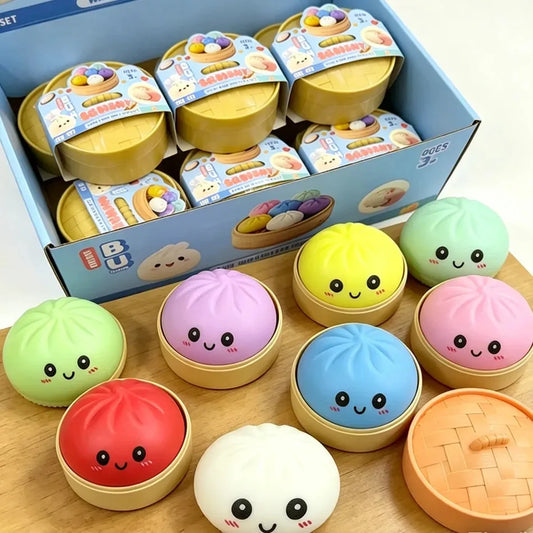 Rainbow Bun Mystery Squishy Fidget Toy – Dumpling Stress Ball