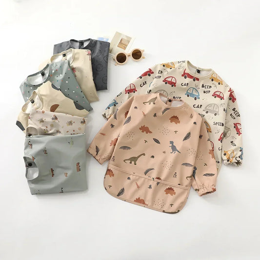 Baby Long Sleeve Waterproof Bib Smock for Feeding & Painting