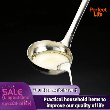Stainless Steel Oil Skimmer Ladle – Fat Separator Spoon