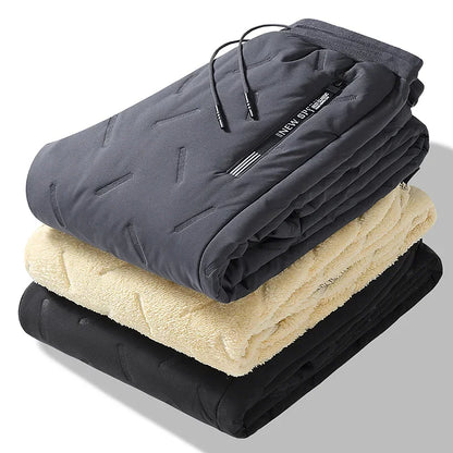 Men's Fleece-Lined Thermal Sweatpants – Waterproof Winter Joggers