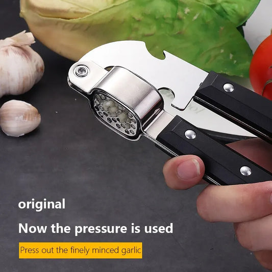 Stainless Steel Garlic Press – Manual Garlic Mincer & Kitchen Tool