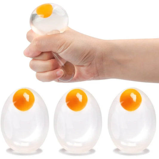 Egg Squishy Stress Relief Ball – Clear Squeeze Toy for Kids & Adults