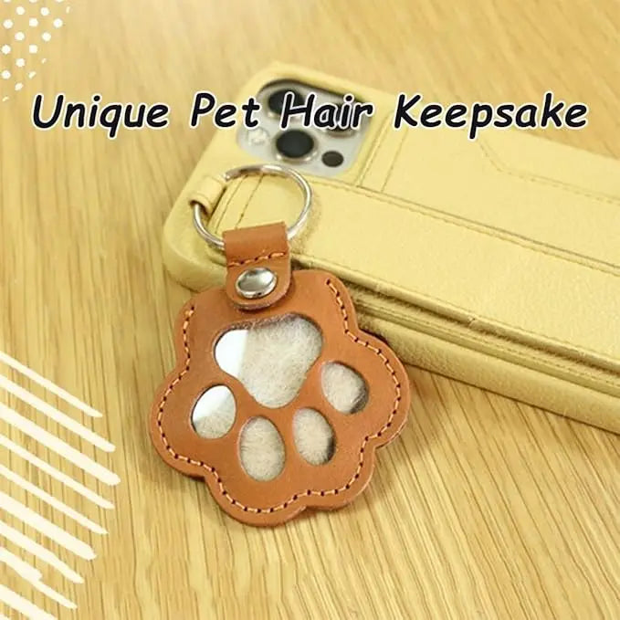 Pet Paw Leather Keychain – Memorial Keepsake for Dog & Cat Lovers