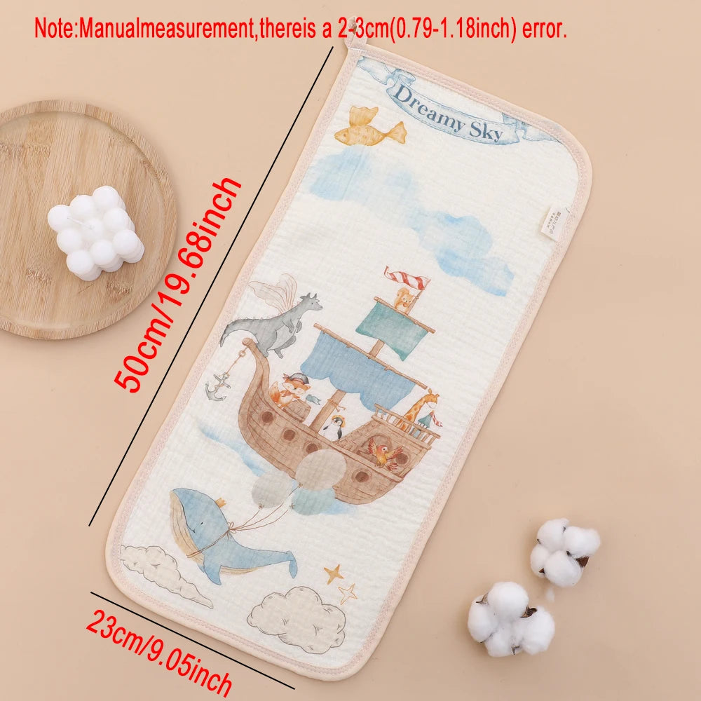 6-Layer Muslin Baby Burp Cloth & Face Towel – Soft Cotton Gauze