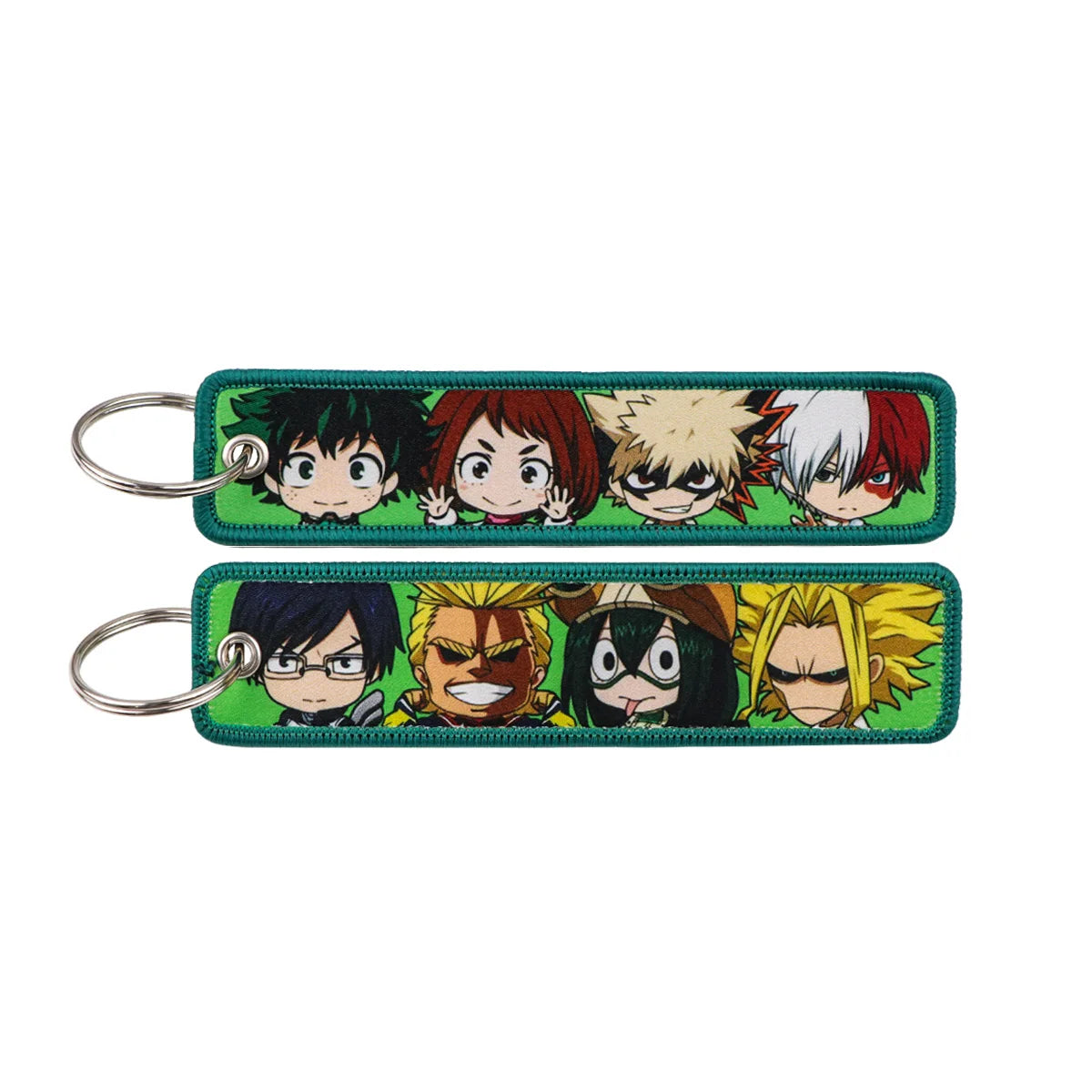 Anime Embroidery Keychain Tag – Cartoon Character Key Ring for Motorcycle, Car & Backpack