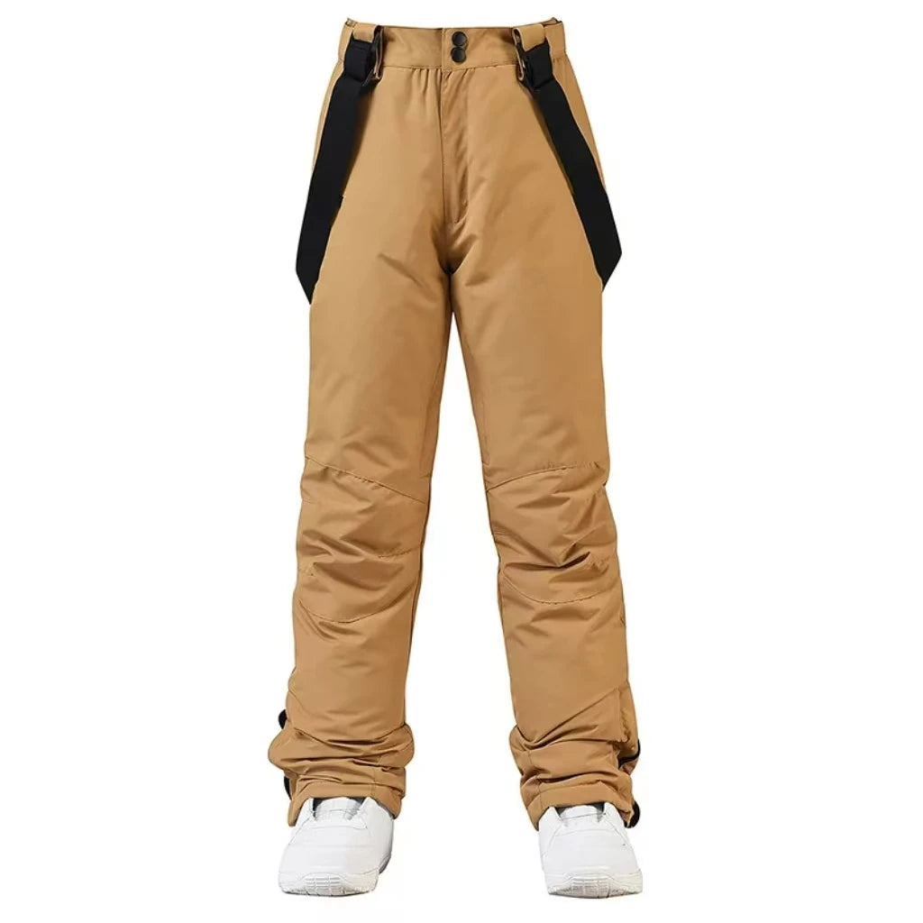 Waterproof Ski Pants with Suspenders – Windproof Snow Trousers