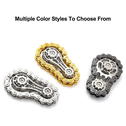 Metal Bike Chain Fidget Spinner – Gear Flywheel EDC Toy for Adults