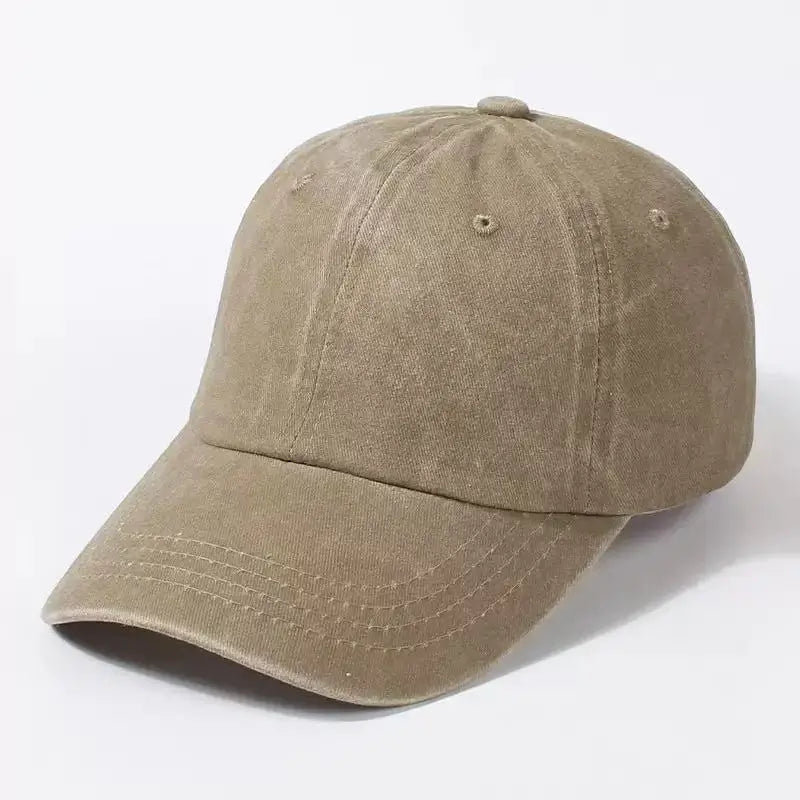Retro Denim Baseball Cap – Solid Color Adjustable Sun Hat