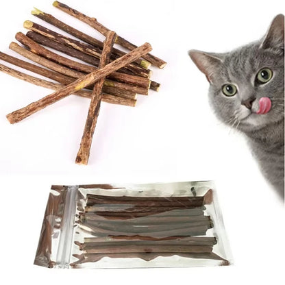 Catnip Chew Sticks for Cats – 20pcs Natural Woodruff Teeth Cleaning Toy