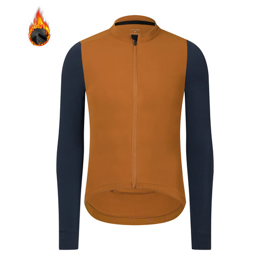 Winter Thermal Fleece Cycling Jersey Men – Long Sleeve MTB Top