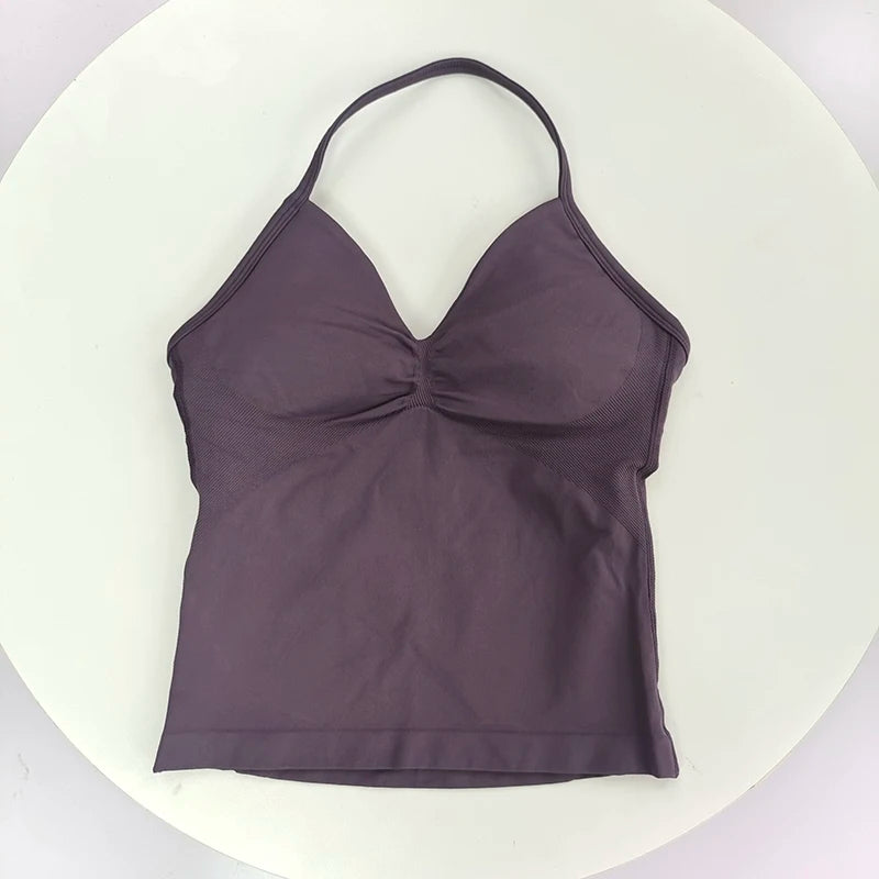 Women's Open Back Sports Bra Yoga Top | Breathable Stretchy