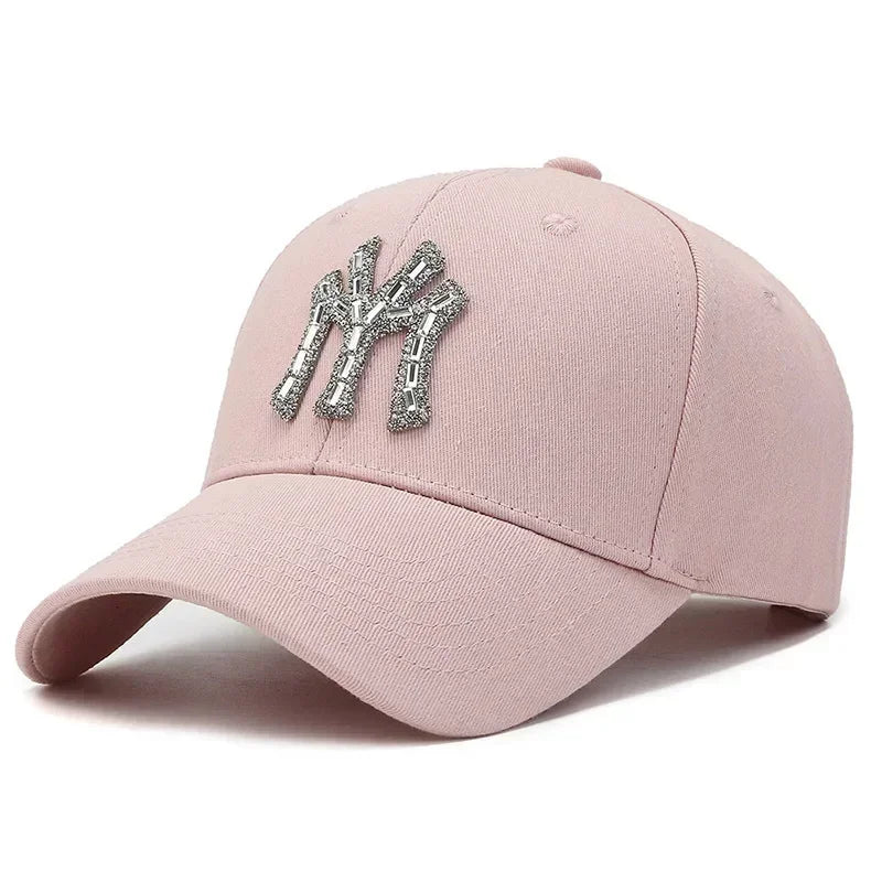 Rhinestone Baseball Cap for Women – Casual Adjustable Dad Hat