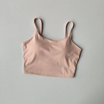 Women's Padded Sports Bra Camisole – Push-Up Crop Top for Gym & Yoga