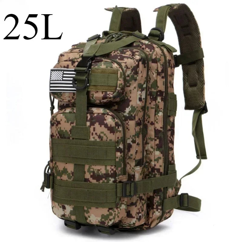 Tactical MOLLE Backpack 25L/50L for Hiking, Camping & Hunting