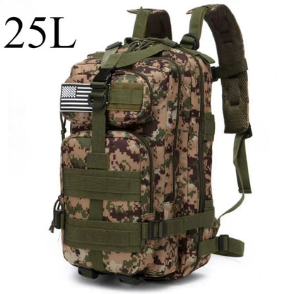 Tactical MOLLE Backpack 25L/50L for Hiking, Camping & Hunting