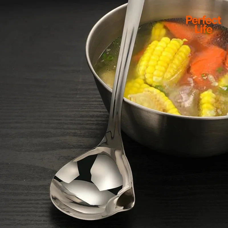 Stainless Steel Oil Skimmer Ladle – Fat Separator Spoon