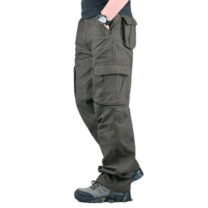 Men's Camo Tactical Cargo Pants – Multi-Pocket Cotton Work Trousers, Big Sizes