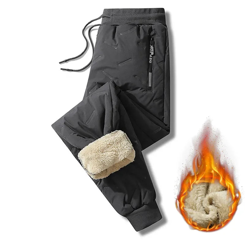Fleece-Lined Thermal Sweatpants for Men – Waterproof Winter Joggers