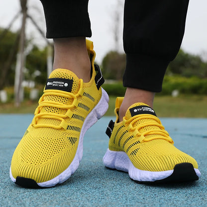 Men's Mesh Running Sneakers – Breathable Lightweight Casual Shoes