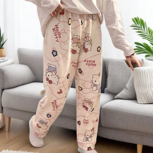 Hello Kitty Loose Lounge Pants – Kawaii Sanrio Pajama Bottoms for Women