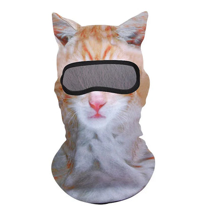 3D Cat Animal Balaclava Full Face Mask for Skiing & Motorcycle