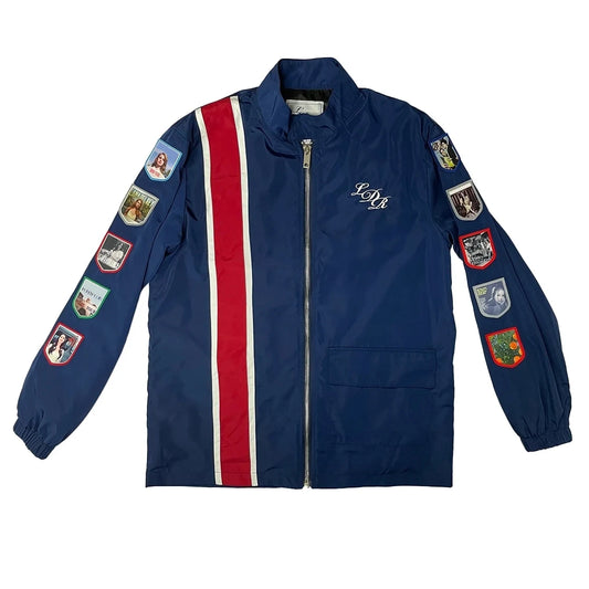 Lana Del Rey LDR Racing Jacket – Navy Blue with Album Patches
