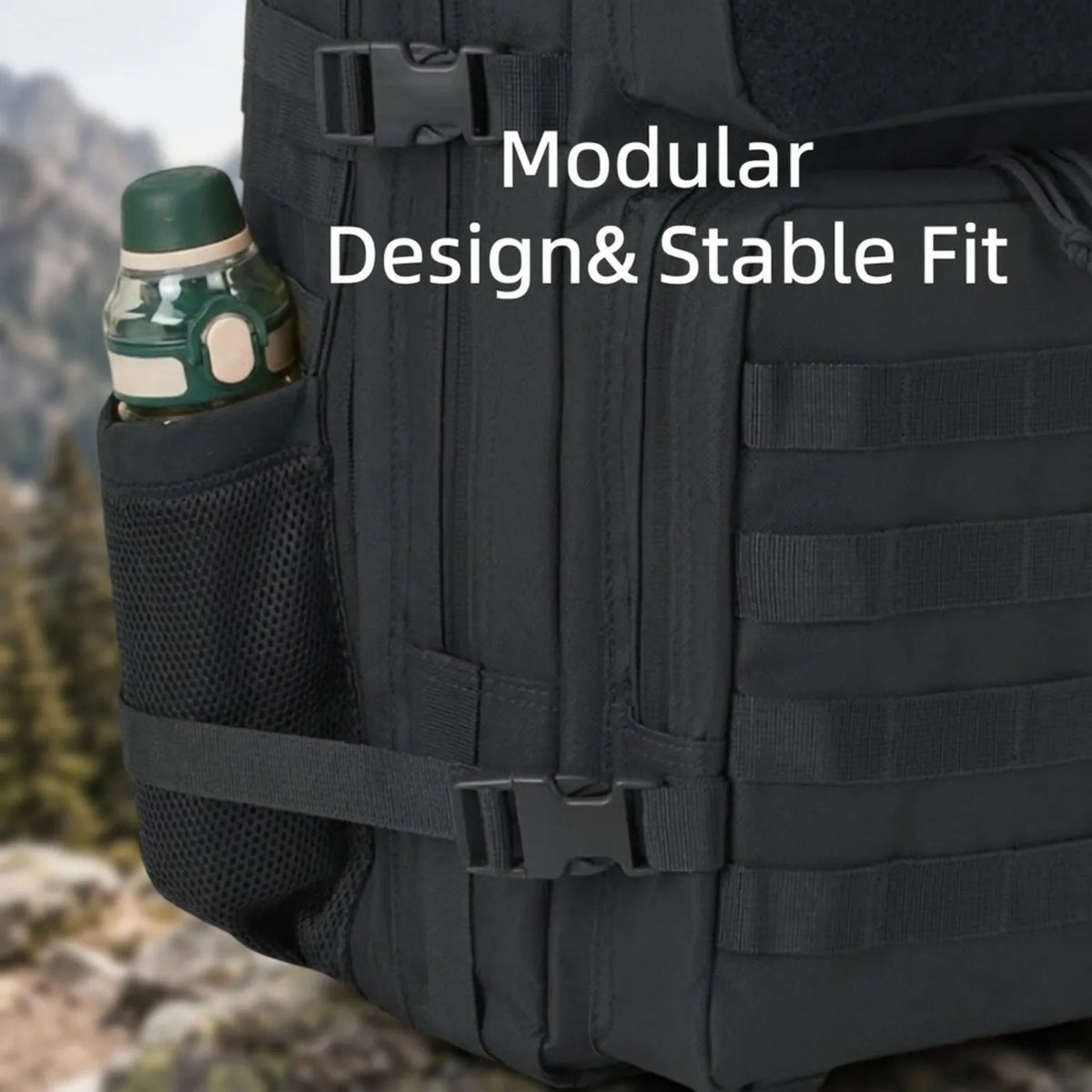 45L Tactical Fishing & Hiking Backpack with Dual Cup Holders