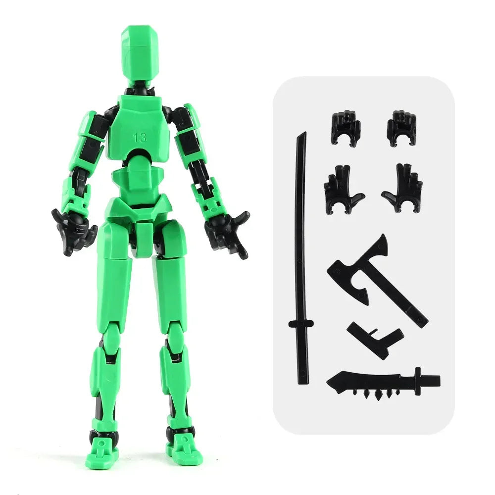 3D Printed Multi-Jointed Robot Action Figure – Full Articulation with Accessories