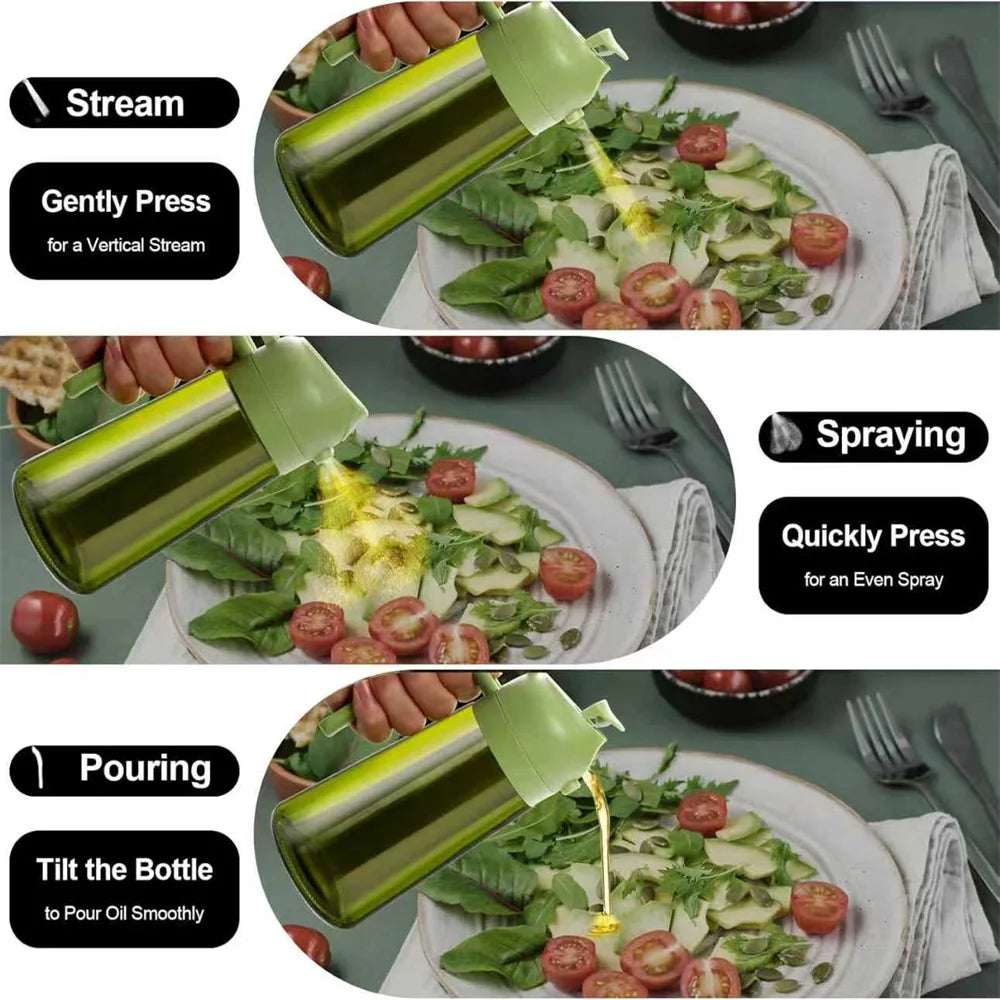 2-in-1 Olive Oil Sprayer & Dispenser Bottle 470ml