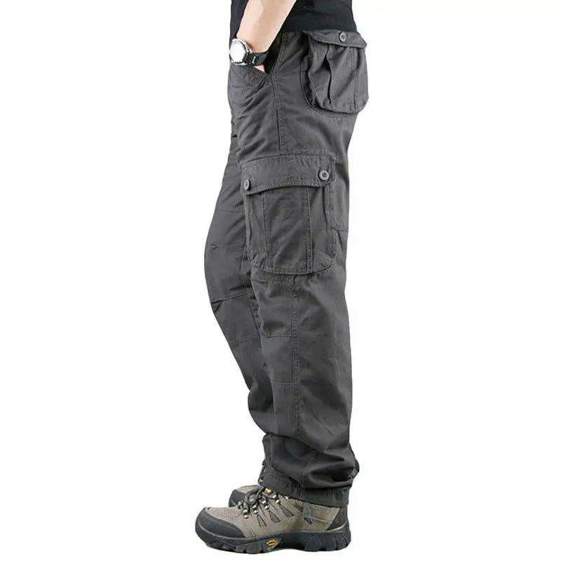 Men's Camo Tactical Cargo Pants – Multi-Pocket Cotton Work Trousers, Big Sizes