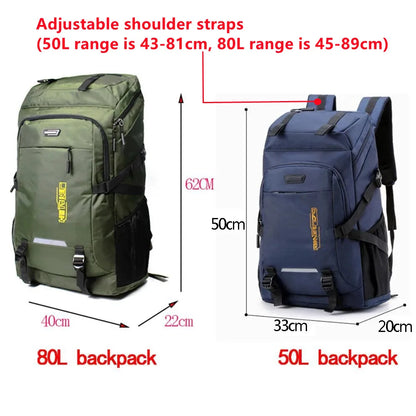 Outdoor Hiking Backpack 50L & 80L – Camping Travel Rucksack