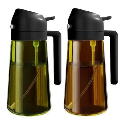 Oil Dispenser Bottle 470ml - Dark Glass Gravity Sensor Lid