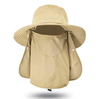 Outdoor Sun Hat with Neck Flap – Wide Brim Fishing Hat