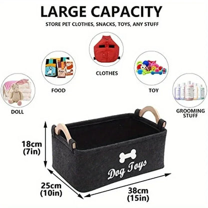 Pet Toy Storage Basket – Chest Organizer for Dog & Cat Toys