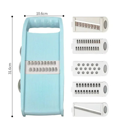 5-in-1 Vegetable Chopper & Mandoline Slicer with Stainless Steel Blades