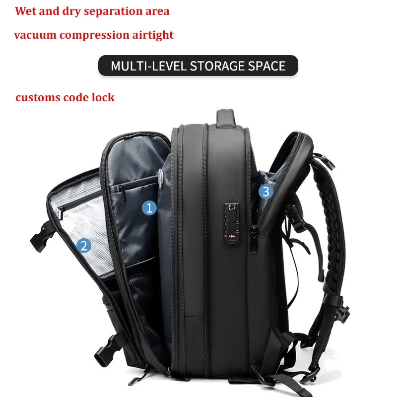 17-Inch Laptop Backpack for Men – Expandable Travel & Business Bag