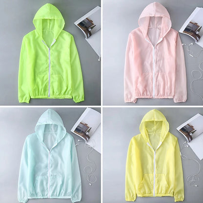 UV Protection Sun Jacket Lightweight Hooded Windbreaker