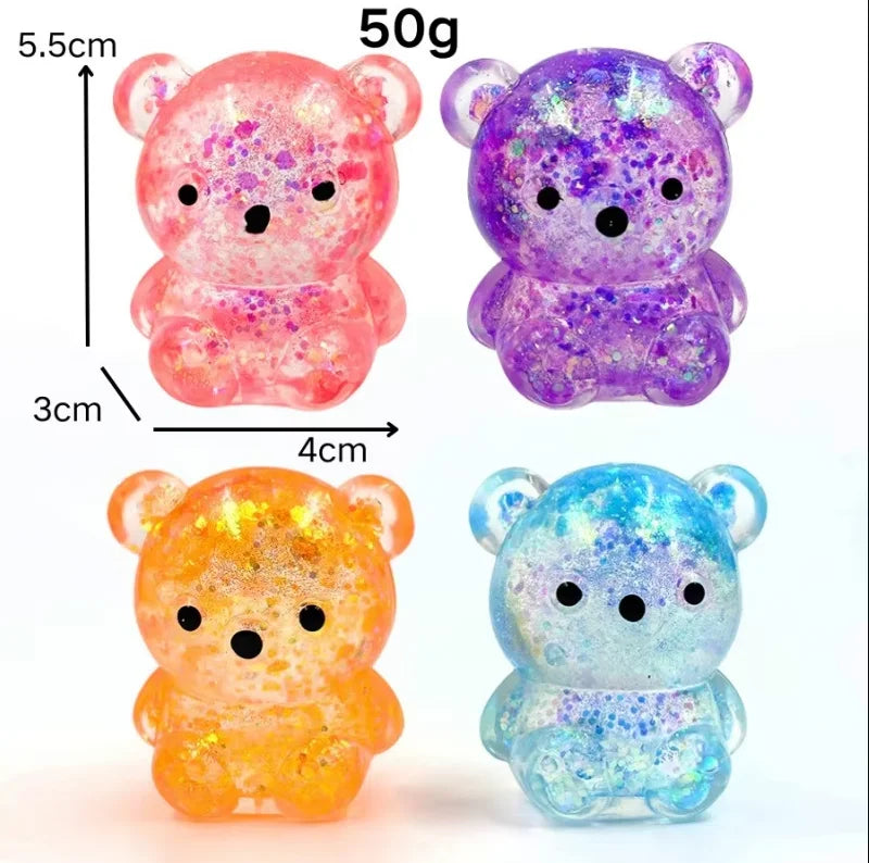 Glitter Bear Squishy Toy – Slow Rise Stress Relief Squeeze Toy