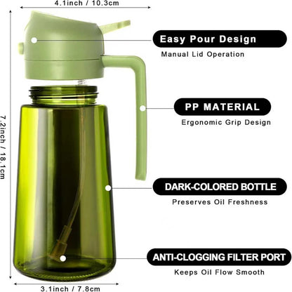 2-in-1 Olive Oil Sprayer & Dispenser Bottle 470ml
